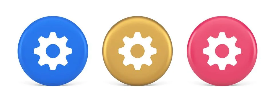 Cog gear button web technology setting repair business interface 3d realist.. Stock Illustration