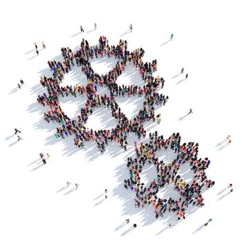 Cog gear people 3D rendering Stock Illustration