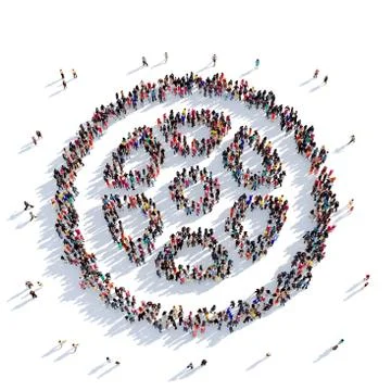Cog gear people 3D rendering Stock Illustration