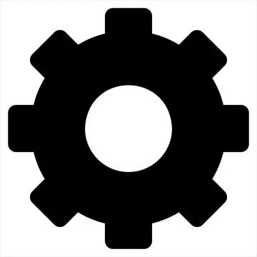 Cog glyph icon vector illustration isolated on white background Stock Illustration