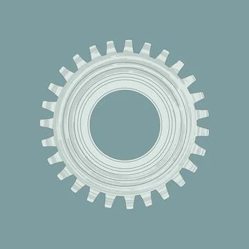 Cog - hand drawn vector illustration. Stock Illustration