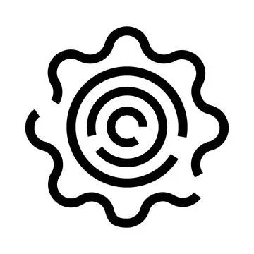 Cog icon representing settings, engineering, and mechanisms Illustrazione stock