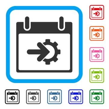 Cog Integration Calendar Day Framed Icon Illustrazione stock