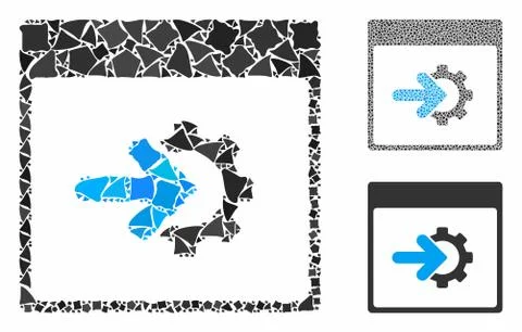 Cog integration calendar page Composition Icon of Inequal Pieces 스톡 일러스트