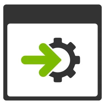 Cog Integration Calendar Page Flat Icon 스톡 일러스트