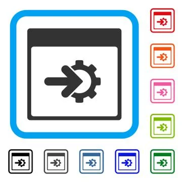 Cog Integration Calendar Page Framed Icon Illustrazione stock