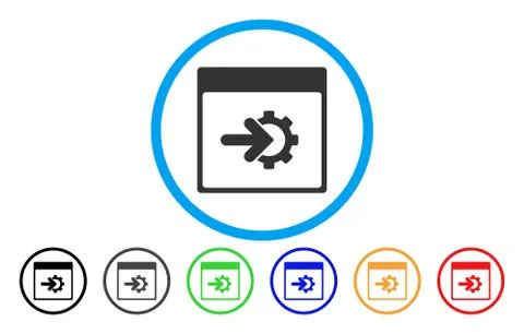 Cog Integration Calendar Page Rounded Icon 스톡 일러스트