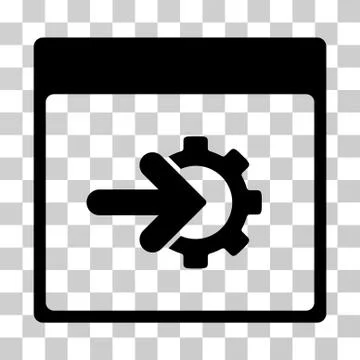 Cog Integration Calendar Page Vector Icon 스톡 일러스트
