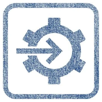 Cog Integration Fabric Textured Icon Illustrazione stock