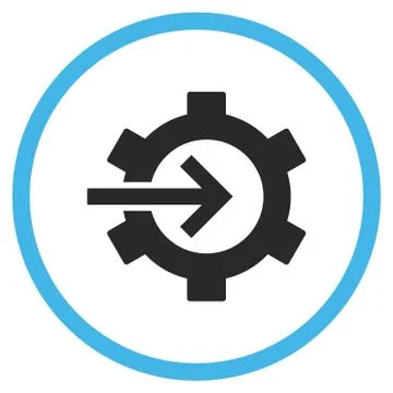 Cog Integration Flat Rounded Vector Icon Illustrazione stock