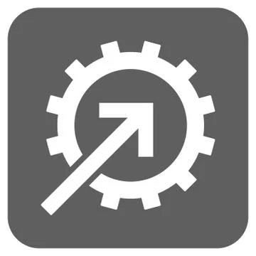 Cog Integration Flat Squared Glyph Icon 스톡 일러스트