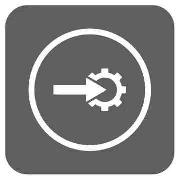 Cog Integration Flat Squared Glyph Icon Stock-Illustration