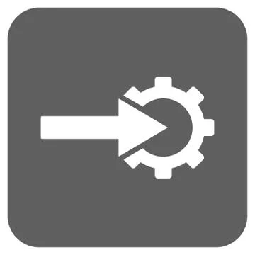 Cog Integration Flat Squared Vector Icon Stock Illustration
