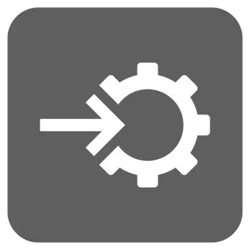 Cog Integration Flat Squared Vector Icon Illustrazione stock