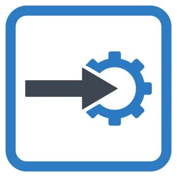 Cog Integration Flat Vector Icon Illustrazione stock