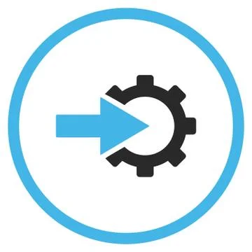 Cog Integration Flat Vector Icon Stock Illustration