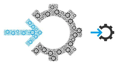 Cog Integration Fractal Icon Composition Illustrazione stock
