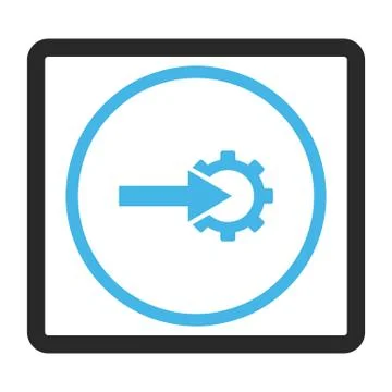 Cog Integration Framed Glyph Icon Illustrazione stock