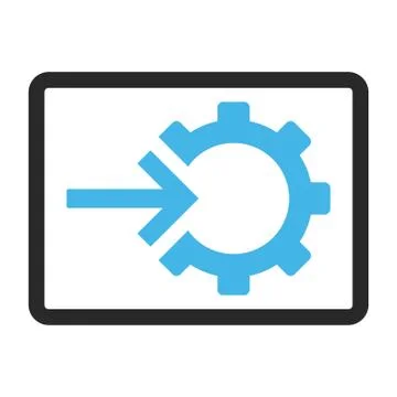 Cog Integration Framed Glyph Icon Stock-Illustration