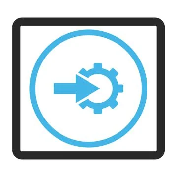 Cog Integration Framed Vector Icon Stock Illustration