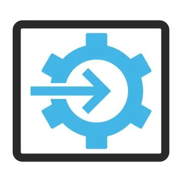 Cog Integration Framed Vector Icon Illustrazione stock