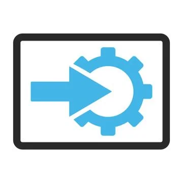 Cog Integration Framed Vector Icon Stock Illustration
