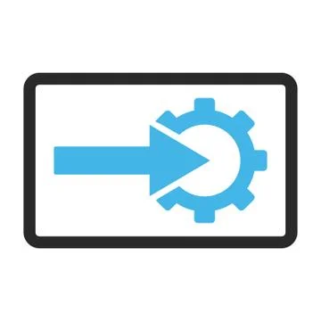 Cog Integration Framed Vector Icon Free Stock Illustration