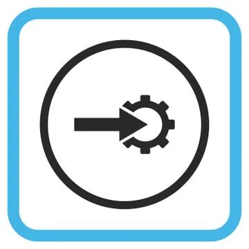 Cog Integration Glyph Icon In a Frame Stock-Illustration