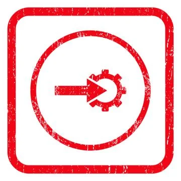 Cog Integration Icon Rubber Stamp Illustrazione stock