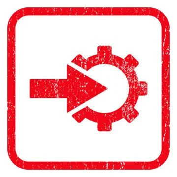 Cog Integration Icon Rubber Stamp Stock Illustration