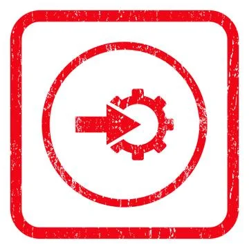 Cog Integration Icon Rubber Stamp Stock Illustration