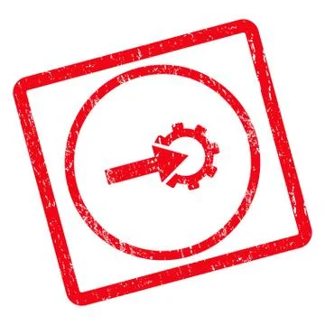 Cog Integration Icon Rubber Stamp Stock Illustration