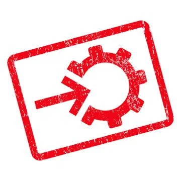 Cog Integration Icon Rubber Stamp Illustrazione stock