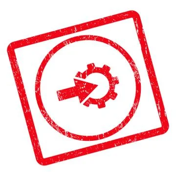 Cog Integration Icon Rubber Stamp Stock Illustration