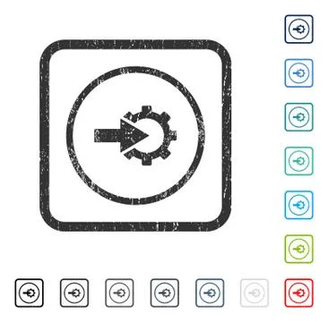 Cog Integration Icon Rubber Watermark Illustrazione stock