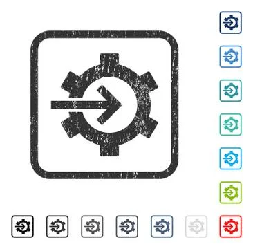Cog Integration Icon Rubber Watermark Stock-Illustration