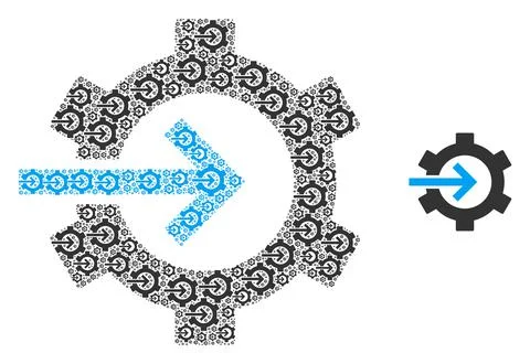 Cog Integration Recursion Icon Composition Stock-Illustration
