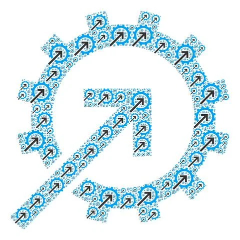 Cog Integration Recursive Composition of Itself Items Stock-Illustration