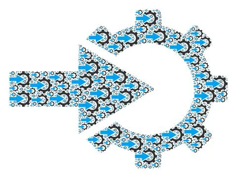 Cog Integration Recursive Composition of Itself Items Stock-Illustration