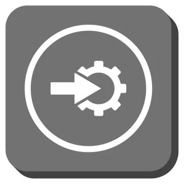 Cog Integration Rounded Square Glyph Icon Stock-Illustration