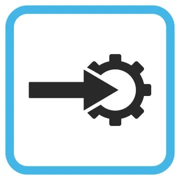 Cog Integration Vector Icon In a Frame Stock Illustration
