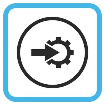 Cog Integration Vector Icon In a Frame Stock Illustration