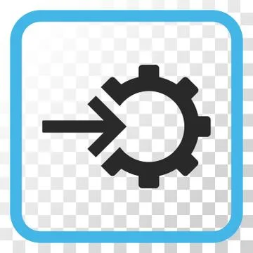 Cog Integration Vector Icon In a Frame 스톡 일러스트