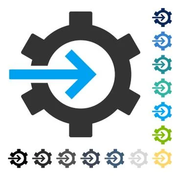 Cog Integration Vector Icon Stock Illustration