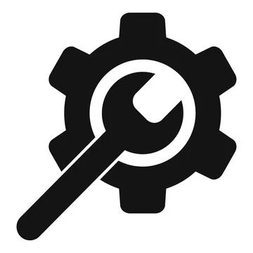 Cog key power source icon simple vector. Specification module Stock Illustration