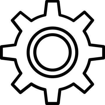 Cog Line Icon Design Stock Illustration