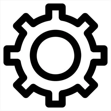 Cog line icon vector illustration isolated on white background Stock Illustration