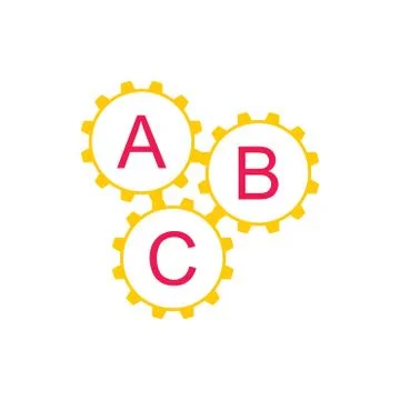 Cog machine abc system symbol vector Stock Illustration
