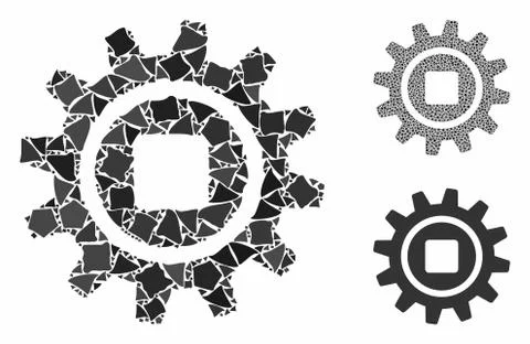 Cog Mosaic Icon of Joggly Elements Stockillustratie