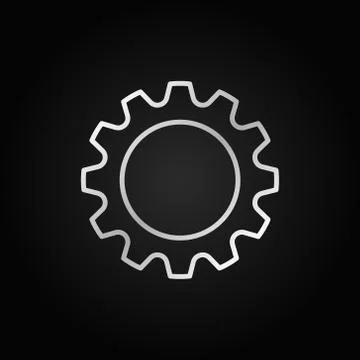Cog or gear icon. Vector cogwheel linear sign Stock Illustration